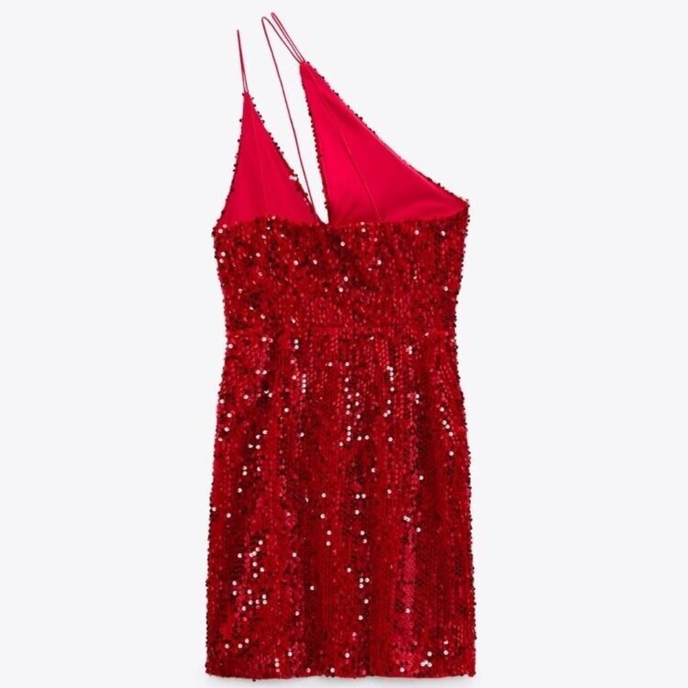 ZARA | Red Sequin Dress - Picture 7 of 7